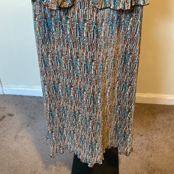 Pre-OWNED CONNECTED WOMEN’S APPAREL 
Brown & Teal Blue Midi DRESS - Picture 4 of 14